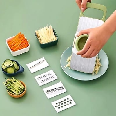 Picture of 5 In 1 Kitchen Vegetable Cutting Tools Vegetable Cutter Grater for Vegetables Slicers Shredders Multi Slicer Peeler Carrot Fruit
