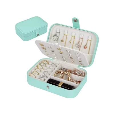 Picture of 1pcs Big Size Portable Jewelry Storage Box Travel Storage Organizer Jewelry Case Earrings Necklace Ring Jewelry Organizer
