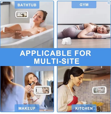 Picture of Smartly Waterproof Shower Phone Holder 360° Rotation Angle Adjustable Telescoping Wall Mount Phone Holder for Bathroom Kitchen Bracket Stand - Multicolor - Int: One size