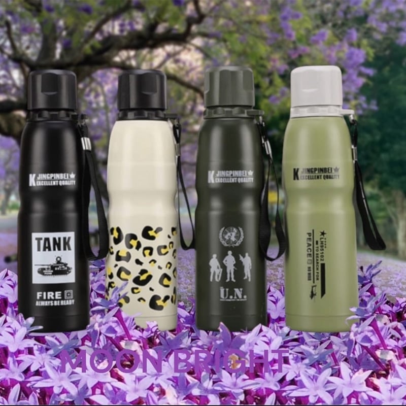 Picture of 500ML Army Fan Stainless Steel Camouflage Water Bottle Wide Mouth Double Wall Vacuum Sport Water Bottle