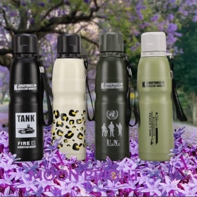 Picture of 500ML Army Fan Stainless Steel Camouflage Water Bottle Wide Mouth Double Wall Vacuum Sport Water Bottle