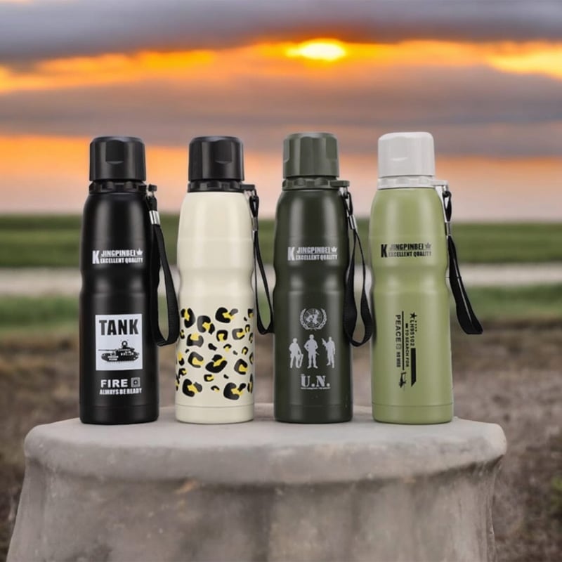 Picture of 500ML Army Fan Stainless Steel Camouflage Water Bottle Wide Mouth Double Wall Vacuum Sport Water Bottle