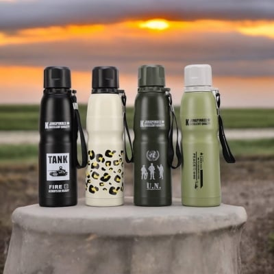 Picture of 500ML Army Fan Stainless Steel Camouflage Water Bottle Wide Mouth Double Wall Vacuum Sport Water Bottle