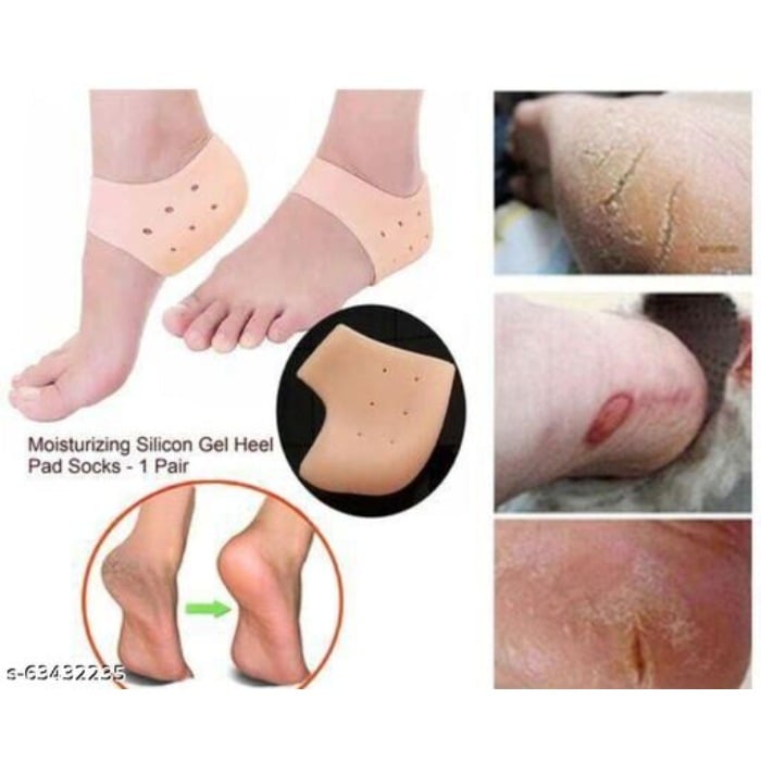 Picture of New Anti Crack Silicone Socks Heel Pads for and Pain-Relief - Multicolor - Int: One size