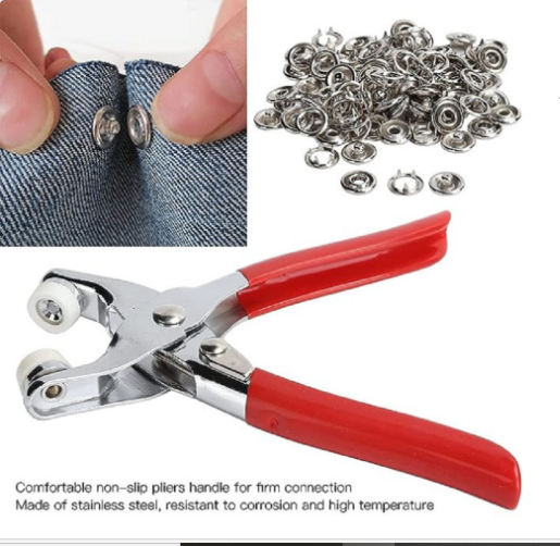 Picture of Sewing Prong Rings Five Claw Buckle Rivet Buckle Buttons Fastener Clothing Buttons Pliers Hand Pressure Plier Claw Buckle Install Tool Snap Install Tool. - Multicolor - Int: One size