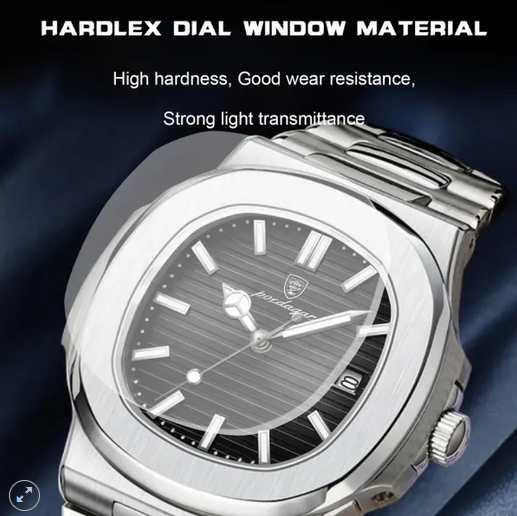Picture of Poedagar 613 Business Quartz Luxury Stainless Steel Luminous Watch for Men- Silver Black - Black - Int: One size
