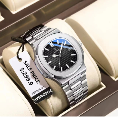 Picture of Poedagar 613 Business Quartz Luxury Stainless Steel Luminous Watch for Men- Silver Black - Black - Int: One size