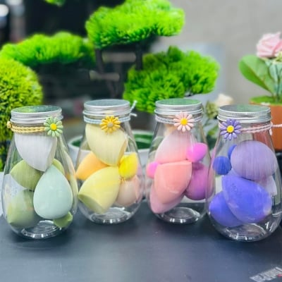 Picture of 6pcs Makeup Sponges Beauty Blender Makeup Puff Set With Bottle