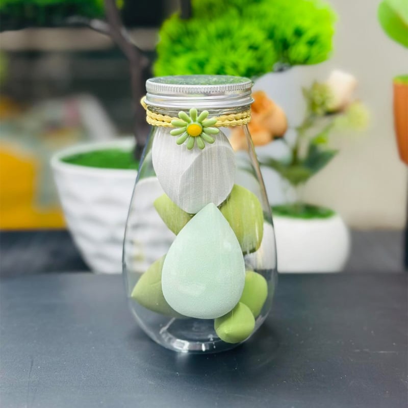 Picture of 6pcs Makeup Sponges Beauty Blender Makeup Puff Set With Bottle
