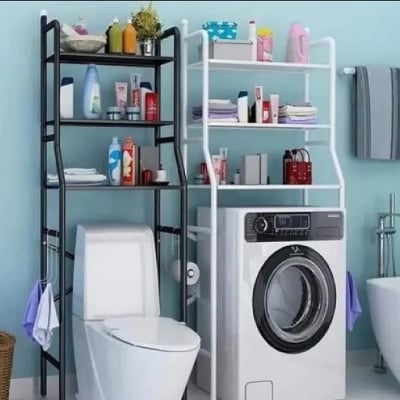 Picture of Bathroom Storage Rack 3 Layers Floor Type Toilet Stand Bathroom Cabinet Tower Shelf Space Saver Washing Machine Storage Racks