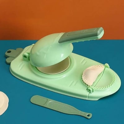 Picture of 2 in 1 Plastic Manual Dumpling Momo Maker Molds Dough Dumpling Press Tool Chinese Jiaozi Mold Cooking Wrapper Dumpling Maker Kitchen Tools - Multicolor - Int: One size