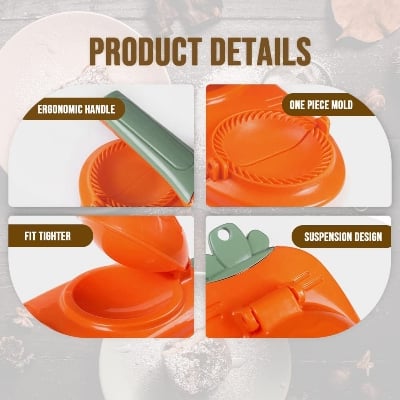 Picture of 2 in 1 Plastic Manual Dumpling Momo Maker Molds Dough Dumpling Press Tool Chinese Jiaozi Mold Cooking Wrapper Dumpling Maker Kitchen Tools - Multicolor - Int: One size