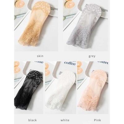 Picture of Fashion Women Lace Flower Socks Female Elastic Thin Breathable Ankle Socks 1Pairs