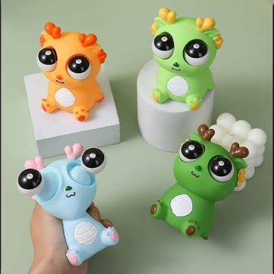 Picture of Lumina Squeeze Toy for Stress Relief Eye-popping Dragon Squeeze Toy Fun Stress Relief Sensory Fidget Toy for Kids Adults Cute Animal Doll Gift for New Year Soft Pinch Toy Relaxation Squeeze Toy