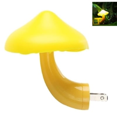 Picture of Warm Mushroom LED Night Light Room Decor EU Plug Light-control Sensor Wall Socket Lamp Light Home Bedroom Decoration