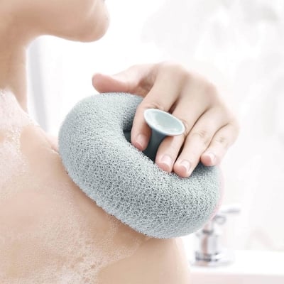 Picture of shower puff pure bath pouf luxurious exfoliation sponge for smooth skin (1 Pcs)