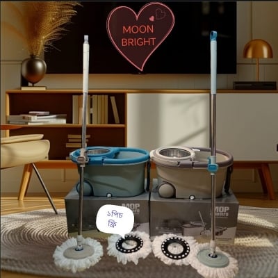 Picture of Make Cleaning a 360-Degree Floor Cleaning Spin Mop with Wheels & Mop Bucket Set with Removable Basket-Unique Choice For Household Cleaning 1pcs