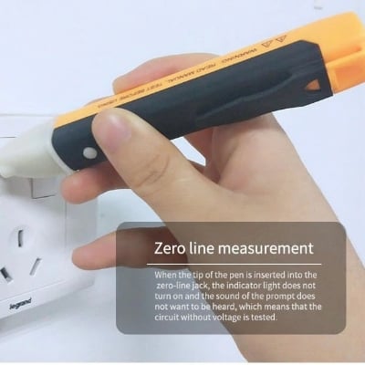 Picture of Smartly New Electricity Test Pencil Digital[[90-1000V]]12-1000V]]AC]]Voltage Detector Non-Contact Tester Pen Tester Meter Volt Current Electric]]]]RRI - Yellow - Int: One size