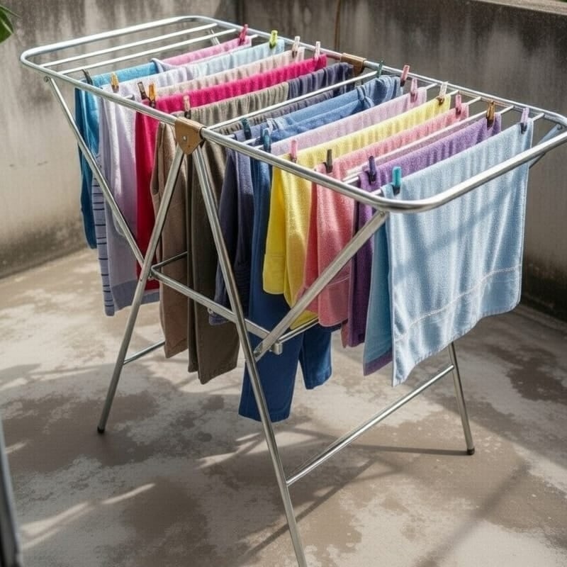 Picture of Feet Stainless Steel Folding Cloth Drying Stand | Heavy Duty Laundry Rack Indoor & Outdoor Use