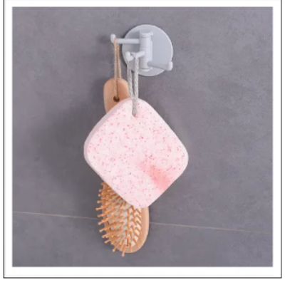 Picture of Multifunctional bathroom wall shelf free punching seamless trace rack rotating hook strong 3 branch rotating sticky hook (1 Pcs) - Multicolor - Int: One size