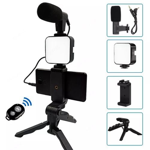 Picture of AY-49 remote control Video Kits Microphone LED Fill Light Mini Tripod - Black - Int: One size