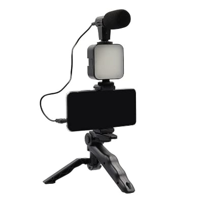 Picture of AY-49 remote control Video Kits Microphone LED Fill Light Mini Tripod - Black - Int: One size