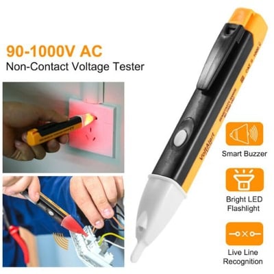 Picture of Voltage Meter AC DC Detector-Electric Test Pencil 90V to 1000V - Yellow - Int: One size