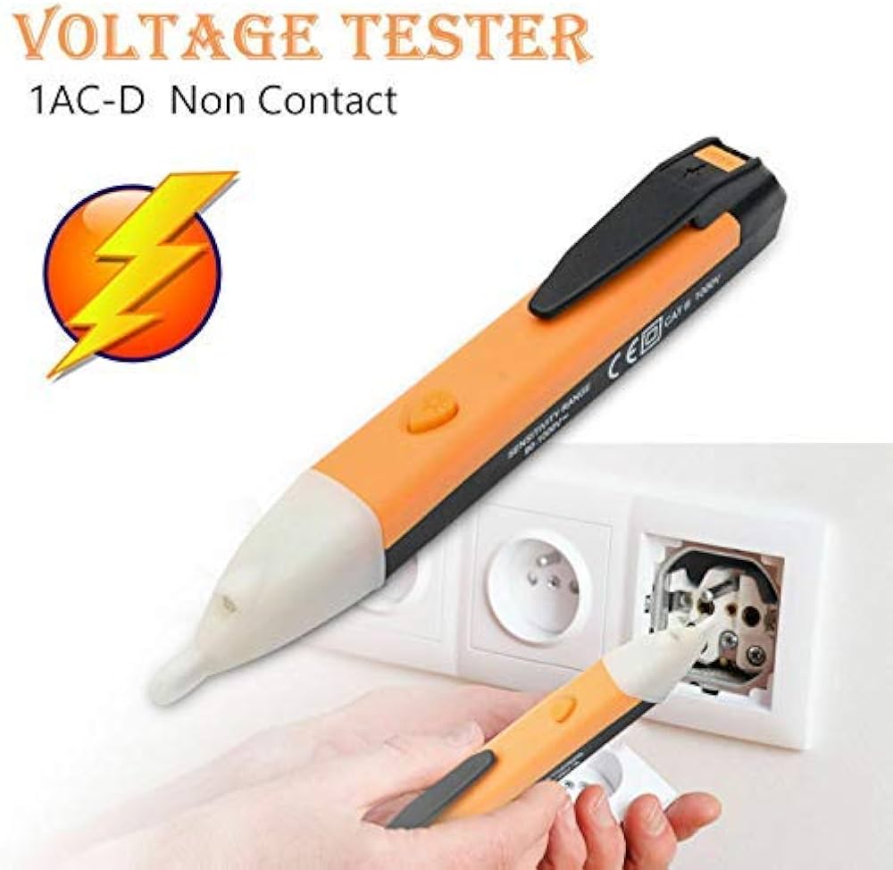 Picture of Voltage Meter AC DC Detector-Electric Test Pencil 90V to 1000V - Yellow - Int: One size