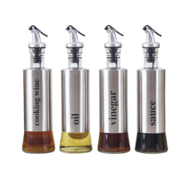 Picture of Oil and Vinegar Dispenser Bottle Oil Bottle Household Soy Sauce Bottle Seasoning Bottle Oil Vinegar Pot - 500 ml - Silver - Int: One size