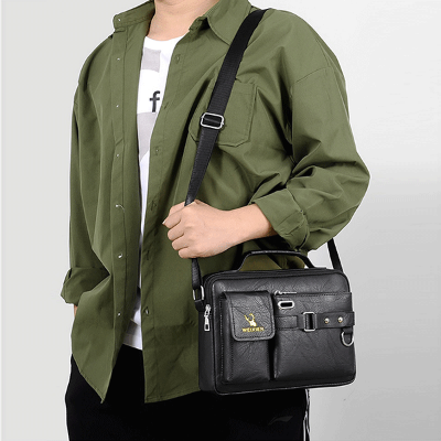 Picture of Men's Pu Leather Shoulder Bag (Black Color ) - Black - Int: One size