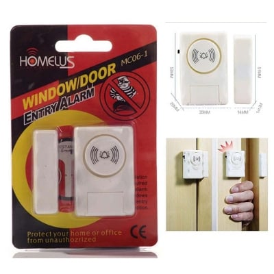 Picture of Entry Window Door Alarm Wireless Sensor Security System (White) Outre Mc06-1 - White - Int: One size