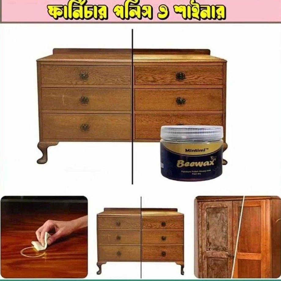 Picture of New Beewax Wood Polish Polisher Polishing Compound Wax Floor Seasoning Furtniture Wrap Care Magic Repair Traditional All-Purpose Wood - Int: One size