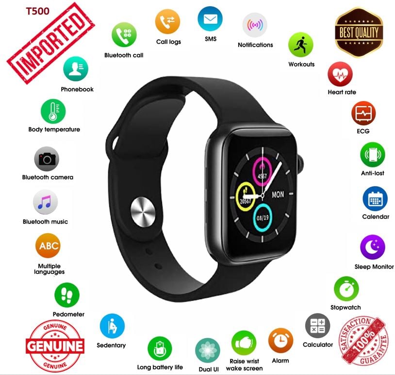 Picture of T500 Smart Watch Compatible with Android & iOS Bluetooth Watch - Stay Connected and Track Your Fitness with This Smart and Stylish Timepiece - Black - Int: One size