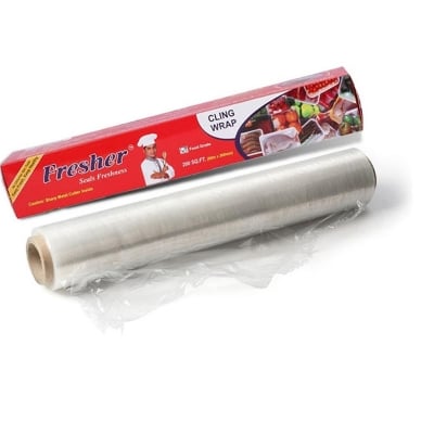 Picture of New 2024-Fresher Plastic Stretch Wrap Clear Cling Food Grade PE Vinyl Film Plastic Wrapping Paper Roll 60 meter Ideal food Wrapping paper for Keeping Food Fresh / Wrapping Roll - Int: One size