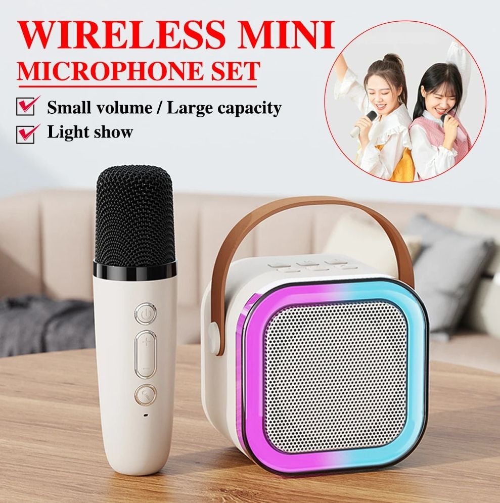 Picture of K12// Speaker High-end Bluetooth Audio Small Home KTV Karaoke Microphone Professional Children's Singing Bluetooth Speaker Column