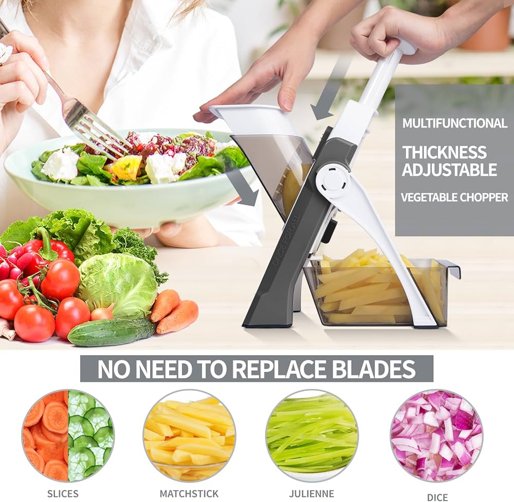 Picture of 5 in1 Multifunctional Vegetable Cutter Slicer Foldable Kitchen Chopping Artifact Food Chopper - Multicolor - Int: One size