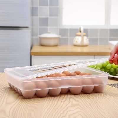 Picture of Kitchen Food Storage & Dispenser for Home & Office Smart 34 Grid Egg Storage Box | - White - Int: One size