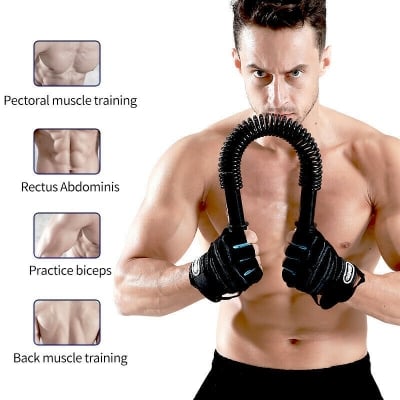 Picture of Spring Arm Strength Hand Gripper Arm Power Blaster Fitness Equipment Gym Expander Forearm Power Twister - Hand Grip - Black - Int: One size
