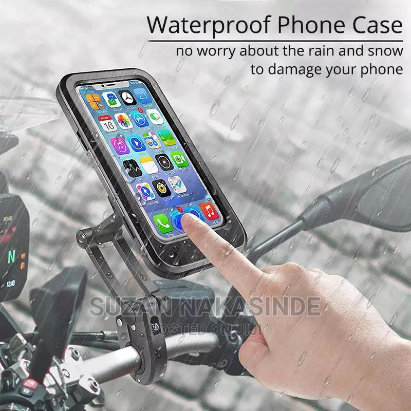 Picture of Waterproof Motorcycle Bicycle Phone Holder,360° Swivel Height Adjustable with Touch Screen Handlebar Phone Clip - Black - Int: One size