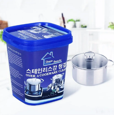 Picture of New 2024-Levelex Stainless Steel Cookware Cleaning Paste Household Kitchen Cleaner Washing Pot Bottom Scale Strong 500gm Cookware Cleaning Paste Washing Pot - Blue - Int: One size