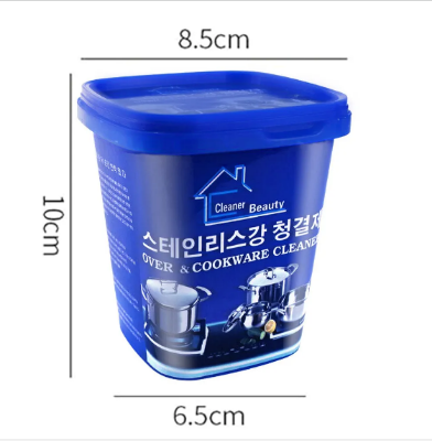 Picture of New 2024-Levelex Stainless Steel Cookware Cleaning Paste Household Kitchen Cleaner Washing Pot Bottom Scale Strong 500gm Cookware Cleaning Paste Washing Pot - Blue - Int: One size
