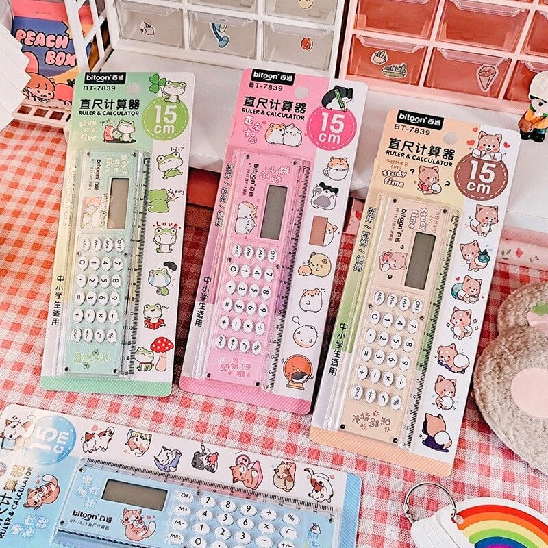 Picture of ,,New Ruler & Calculator 2in1 Mini Multifunction,,2024 - Multicolor - Int: One size