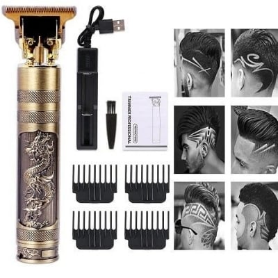 Picture of Vintage T9 trimmer Electric Professional Hair Clipper Hair Cutting Machine Trimmer for Men - Gold - Int: One size