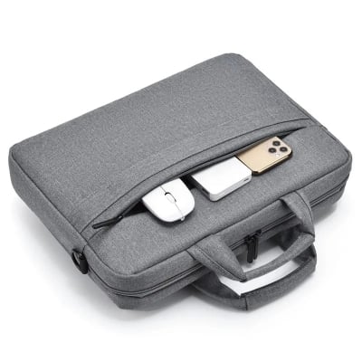 Picture of 15 Inch Laptop Bags Office Documents Storage Bag Travel (Gray Colour)(Money Bag Free) - Grey - Int: One size