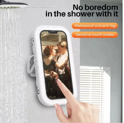 Picture of Waterproof Shower Phone Holder 360° Rotation Angle Adjustable Telescoping Wall Mount Phone Holder for Bathroom Kitchen Bracket Stand - Multicolor - Int: One size
