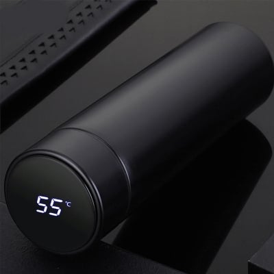 Picture of Intelligent Thermos Bottle Temperature Display Water Bottle Vacuum Flasks Stainless Steel Thermoses Tea Coffee Cup - Black - Int: One size