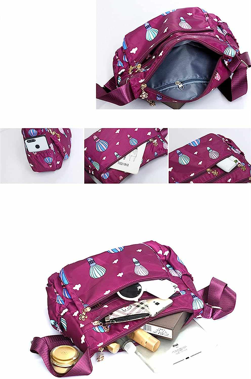 Picture of Korean sports travel shoulder bag Purple Colour - Maroon