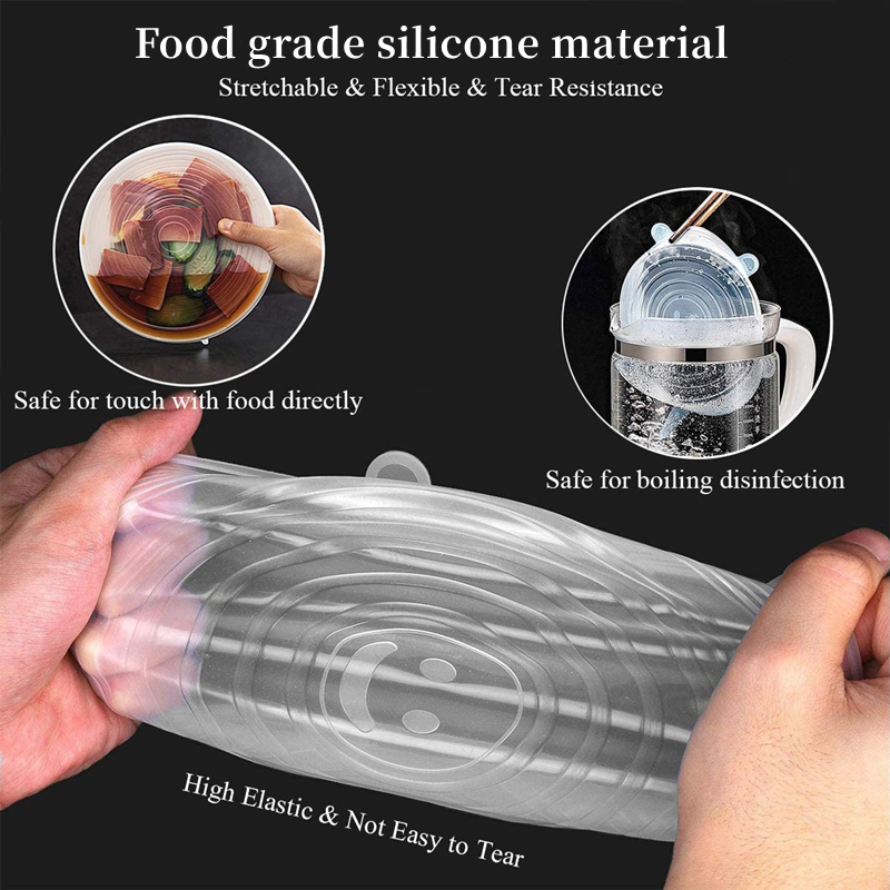 Picture of Universal Bowl Dish Seal Membrane (6pcs) Silicone Fresh-keeping Cover - Multicolor