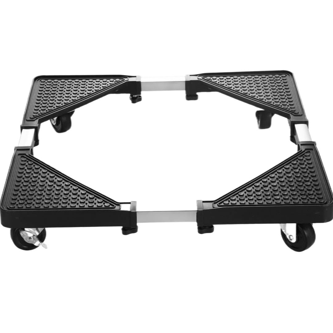 Picture of Smartly New Model Adjustable Movable Refrigerator Floor Trolley Fridge Stand Washing Machine Base Holder Bracket Stand - Black