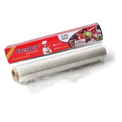 Picture of Fresher Plastic Stretch Wrap Clear Cling Food Grade PE Vinyl Film Plastic Wrapping Paper Roll 60 meter Ideal food Wrapping paper for Keeping Food Fresh / Wrapping Roll - Int: One size